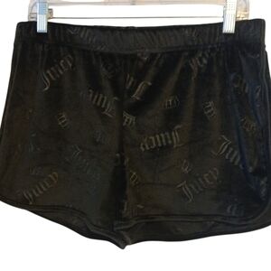 Juicy Couture Black Velvet Shorts L